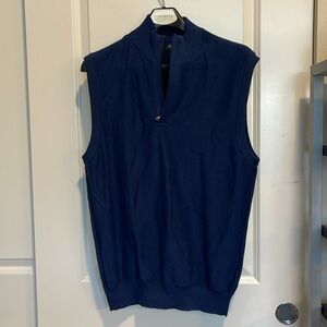 BOBBY JONES Players Men's Blue High Neck Sweater Vest Golf Jacket